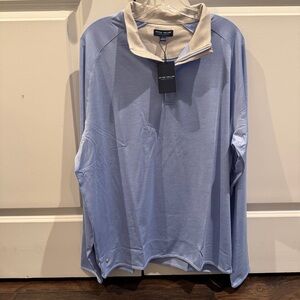 Peter Millar Stealth Performance Quarter-Zip wisteria blue MF25XK60 nwt